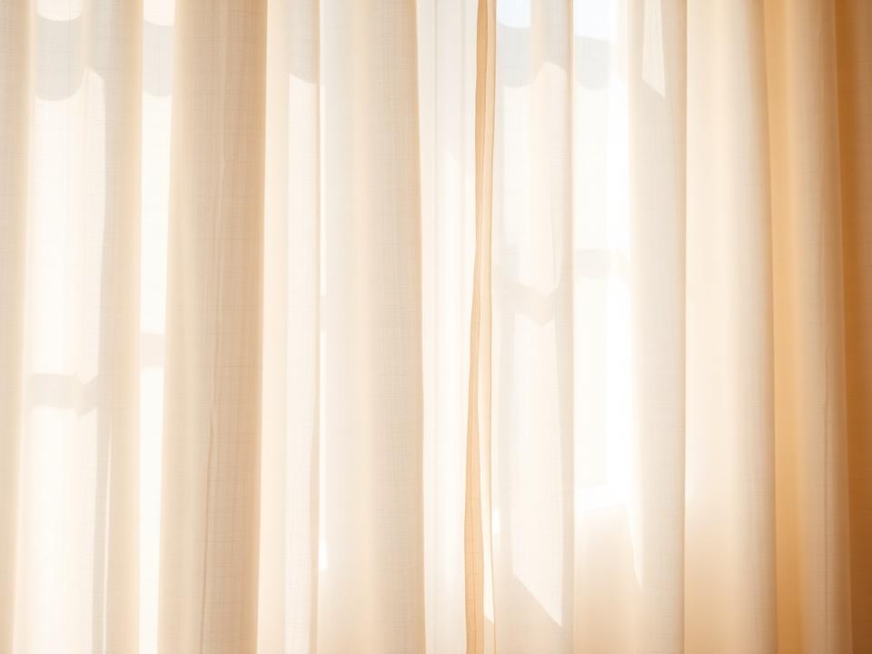 Soft morning light through sheer linen curtains